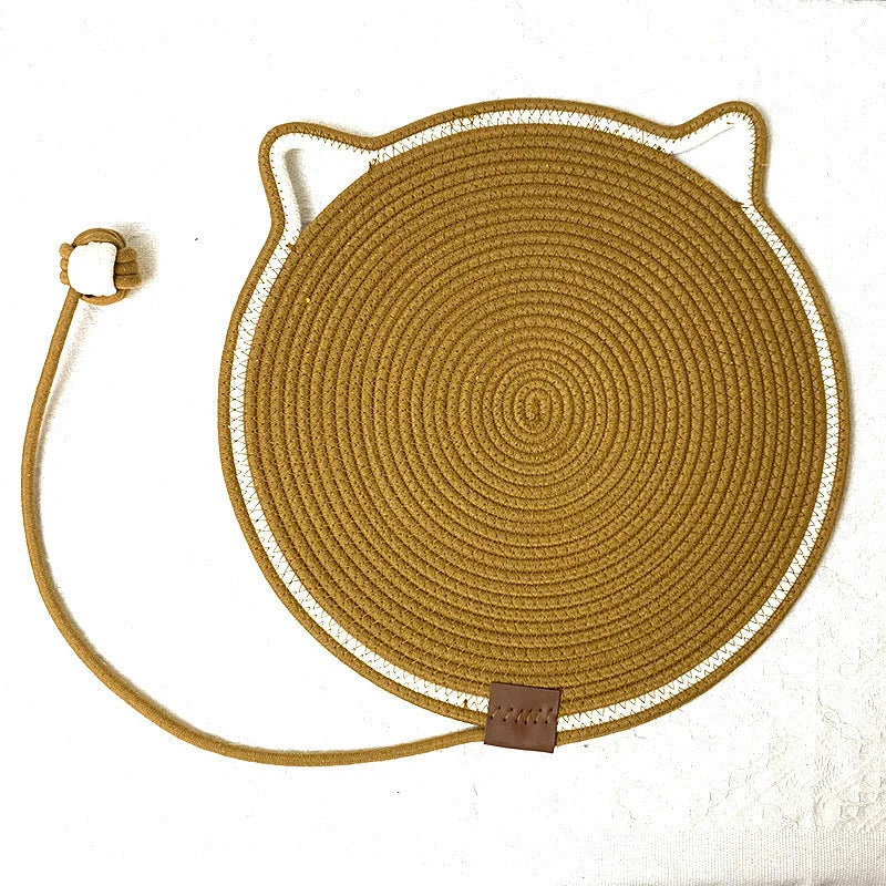 3 Pcs Brown Durable Cat Scratching Mat with Attached Toy