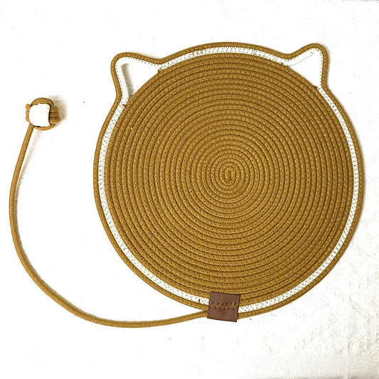 3 Pcs Brown Durable Cat Scratching Mat with Attached Toy
