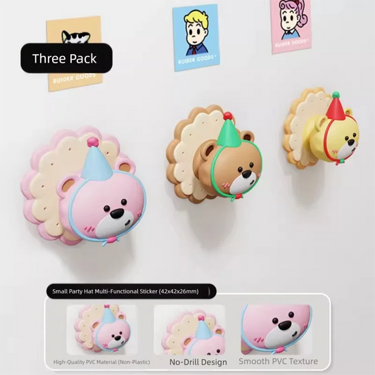 3 Pcs (Pink + Brown + Yellow) Adorable Bear Wall Protector
