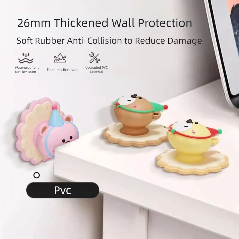 3 Pcs (Pink + Brown + Yellow) Adorable Bear Wall Protector