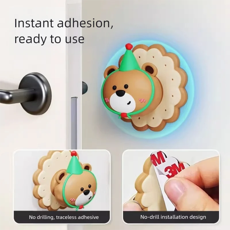 3 Pcs (Pink + Brown + Yellow) Adorable Bear Wall Protector