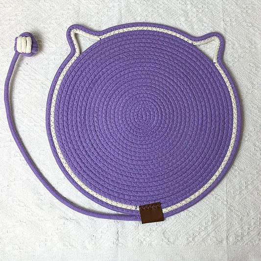 3 Pcs Purple Durable Cat Scratching Mat with Attached Toy