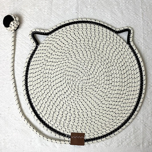 3 Pcs White Durable Cat Scratching Mat with Attached Toy