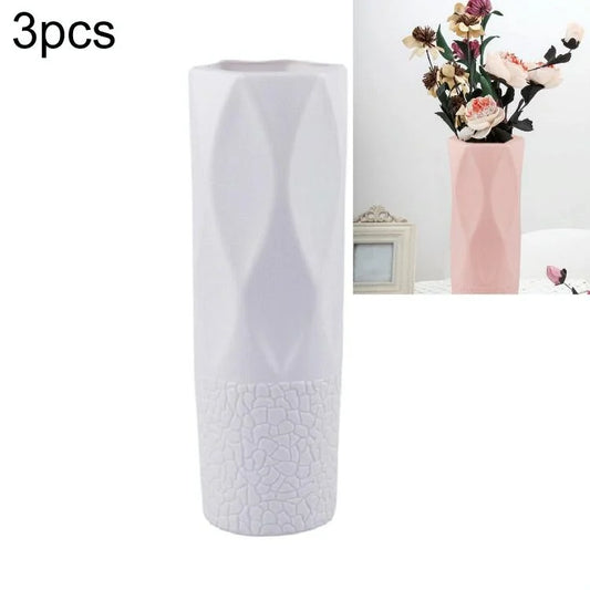 3-piece Plastic Vase Set for Dry and Wet Flower
