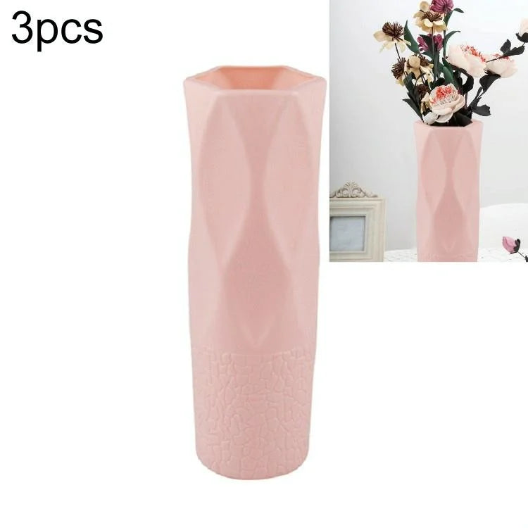 3-piece Plastic Vase Set for Dry and Wet Flower