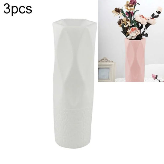 3-piece Plastic Vase Set for Dry and Wet Flower