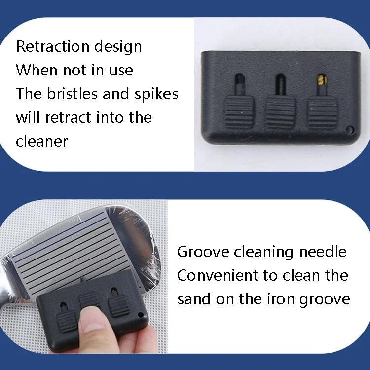 3-piece Portable Golf Groove Cleaning Brush - Black