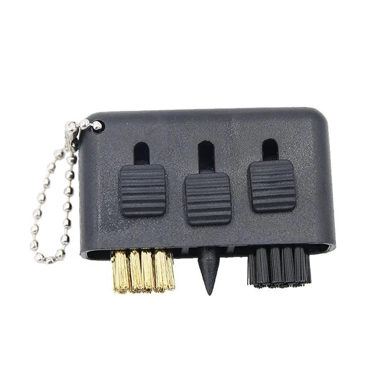 3-piece Portable Golf Groove Cleaning Brush - Red - Sports