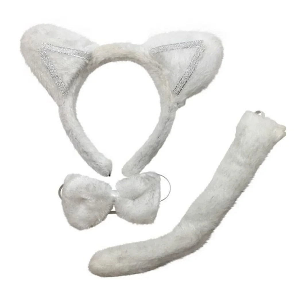 3 Piece Set Animal Costume Dress Up Party Bow Tie Tail Ears