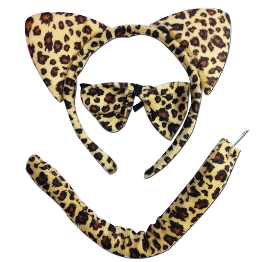 3 Piece Set Animal Costume Dress Up Party Bow Tie Tail Ears