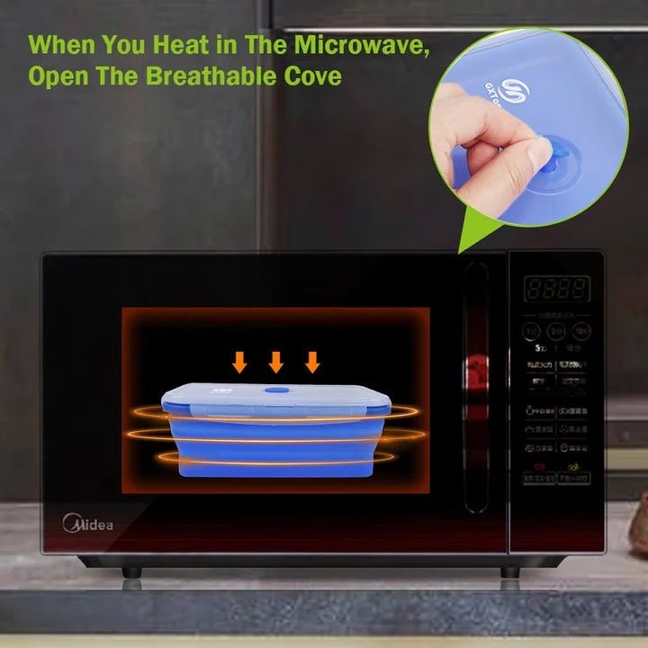 3-piece Set Pink Collapsible Silicone Food Storage