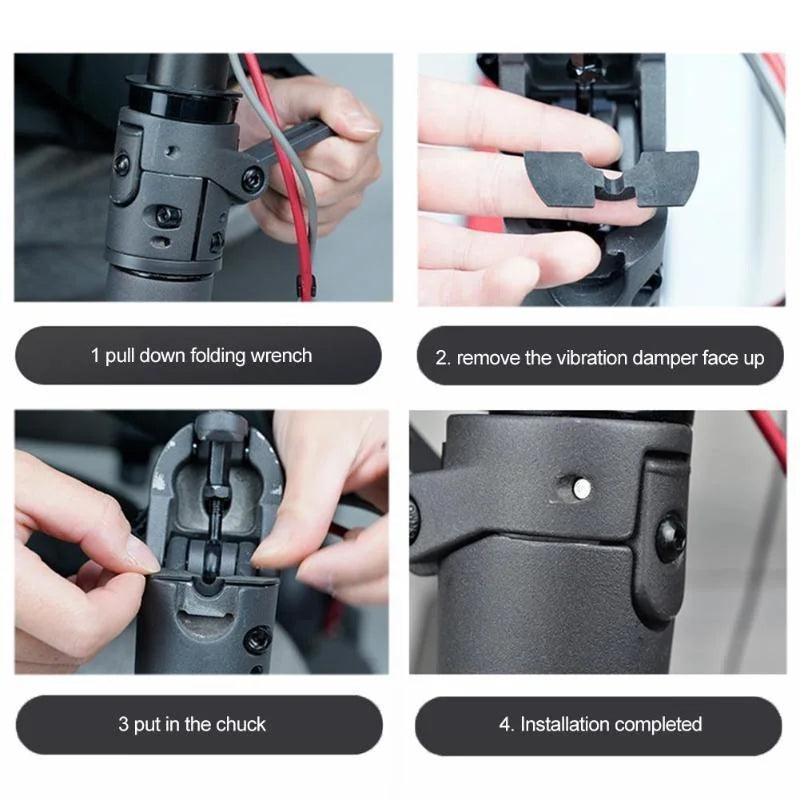 3-piece Shockproof Rubber Dampers for Xiaomi M365 Scooter