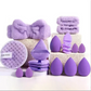 3 * Purple 20 Sets Makeup Sponge Set - Flannel Headband