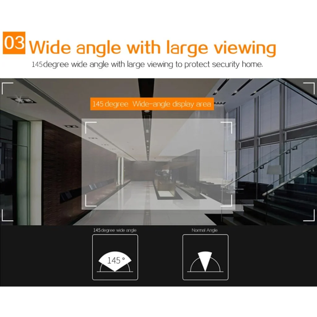 3 Screen 1.0Mp Security Camera With Door Peephole & Tf Card