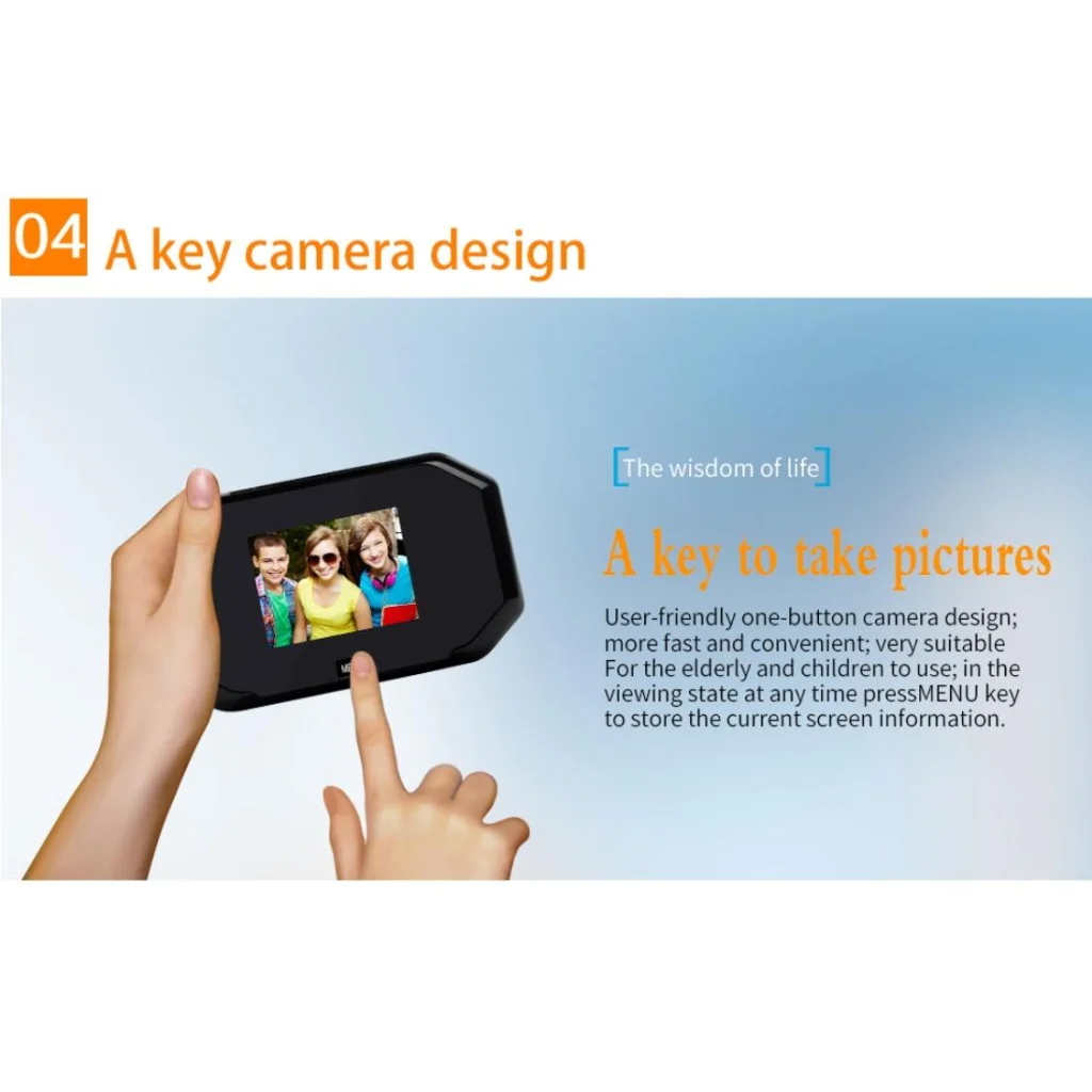 3 Screen 1.0Mp Security Camera With Door Peephole & Tf Card