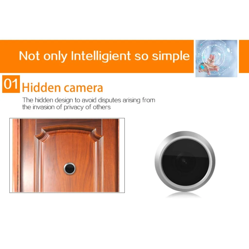 3 Screen 1.0Mp Security Camera With Door Peephole & Tf Card