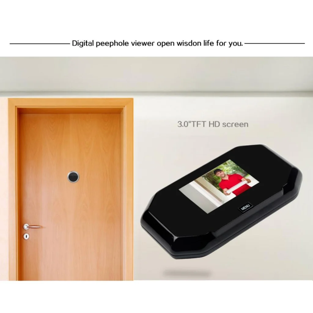 3 Screen 1.0Mp Security Camera With Door Peephole & Tf Card