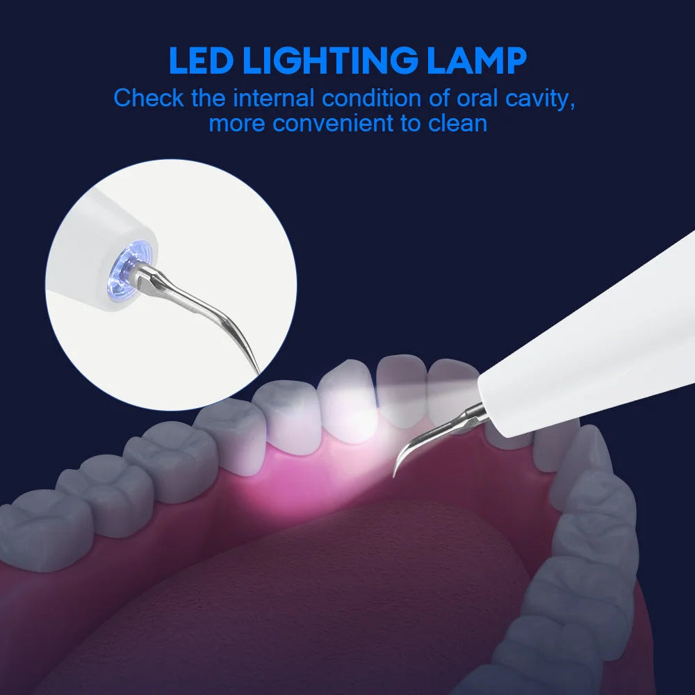 3-Speed Ultrasonic Electric Dental Cleaner with LED Light