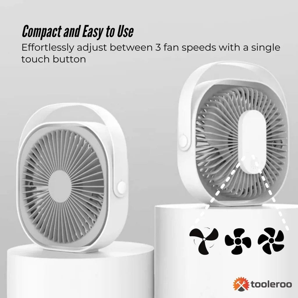 3-Speed USB 20cm Desktop Fan – Quiet Portable Lightweight