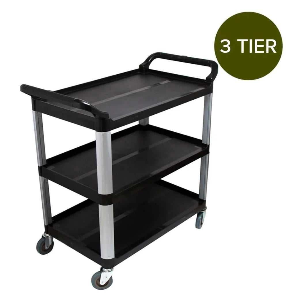 3-Tier Food Trolley Waste Cart Storage Mechanic Kitchen Large - Premium