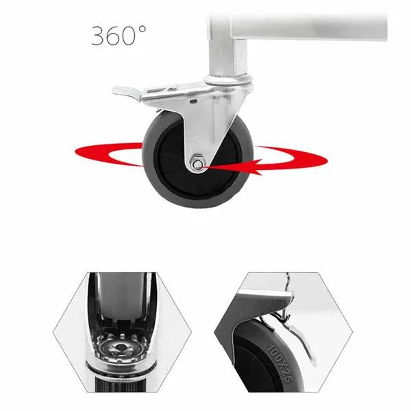 3-Tier Stainless Steel Kitchen Dining Food Cart Trolley 75x40x83.5cm Small - Premium