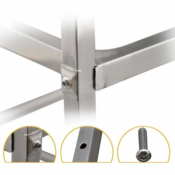 3-Tier Stainless Steel Kitchen Dining Food Cart Trolley 75x40x83.5cm Small - Premium