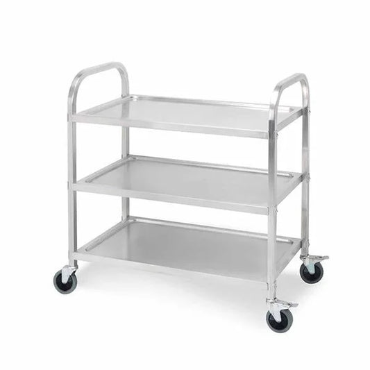 3-Tier Stainless Steel Kitchen Dining Food Cart Trolley 95x50x95cm Large - Premium