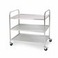 3-Tier Stainless Steel Kitchen Dining Food Cart Trolley Round 86x54x94cm Large - Premium