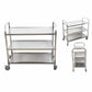 3-Tier Stainless Steel Kitchen Dining Food Cart Trolley Round 86x54x94cm Large - Premium