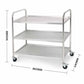 3-Tier Stainless Steel Kitchen Dining Food Cart Trolley Round 86x54x94cm Large - Premium