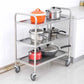 3-Tier Stainless Steel Kitchen Dining Food Cart Trolley Round 86x54x94cm Large - Premium