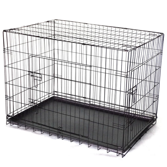 30’ Collapsible Metal Dog Crate Cage Cat Carrier With Tray