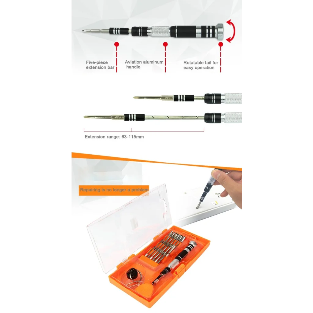 30-In-1 Interchangeable Screwdriver Set - Aviation Aluminum-1915197696222826499