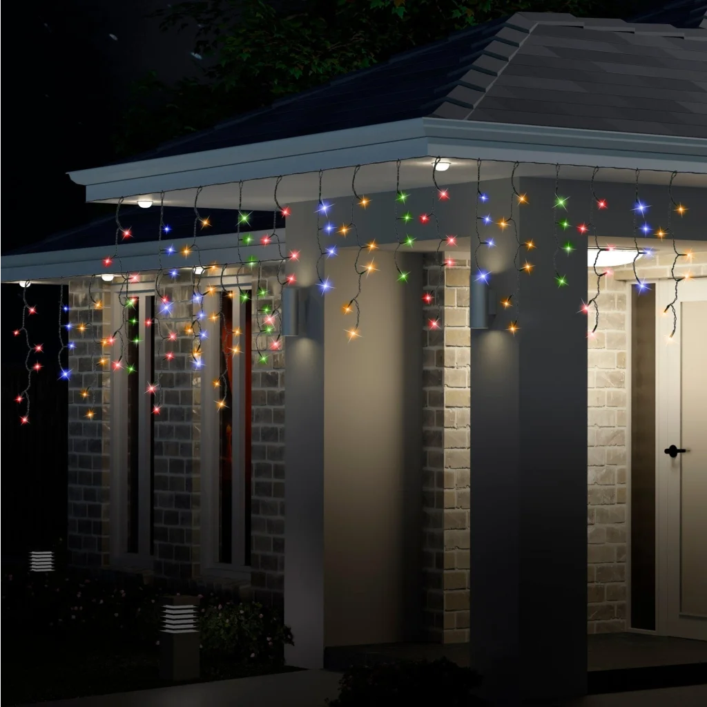 300 LED Icicle Flashing Lights available in 4 Colors
