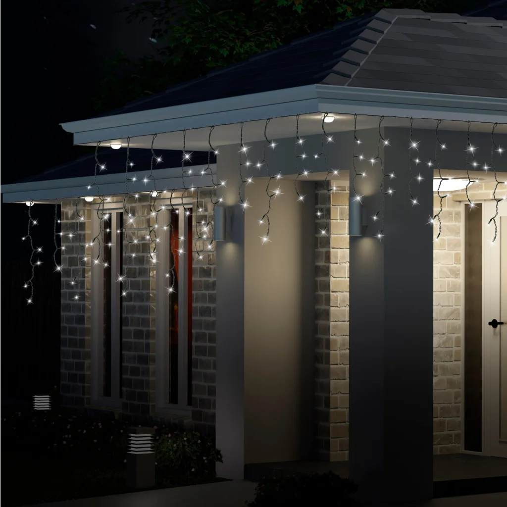 300 LED Icicle Flashing Lights available in 4 Colors