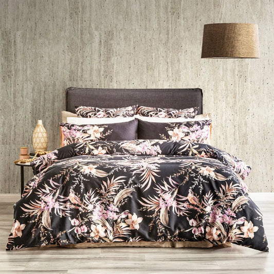 300 TC Grevillea Cotton Reversible Onyx Quilt Cover Sets