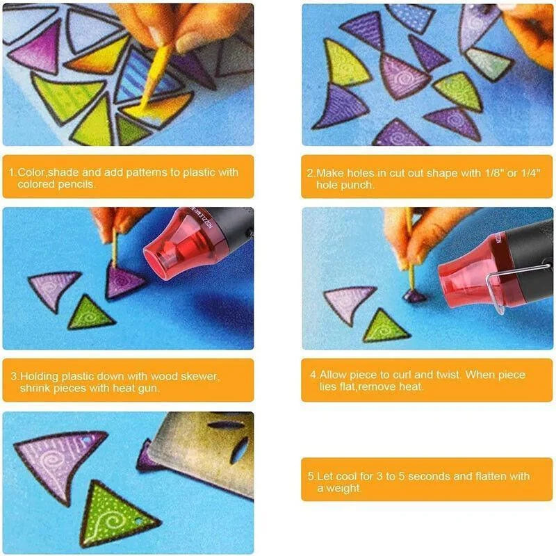 300W Electric Diy Heat Gun Hot Air Gun For Crafts Epoxy