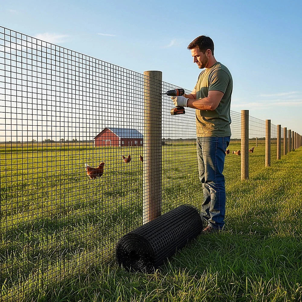 30m Black Chicken Wire Mesh Roll – Aviary & Garden Fencing