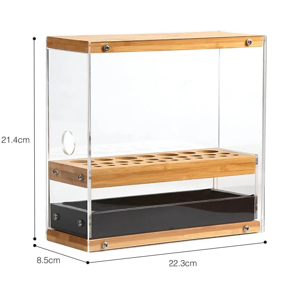 31 Holes Acrylic Bamboo Brush Holder Organiser Beauty