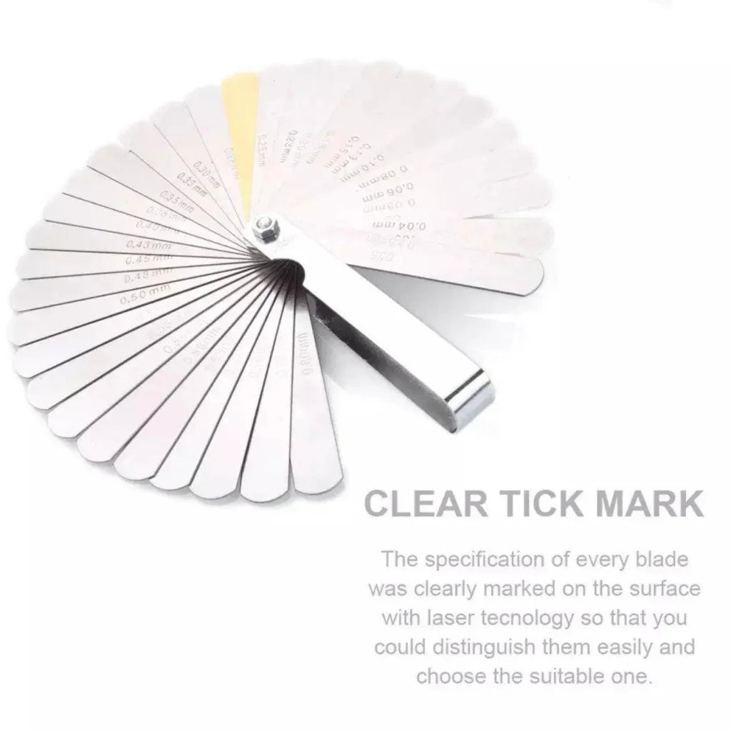32 Blade Feeler Gauge Dual Marked Mm/Inch Thickness Gap