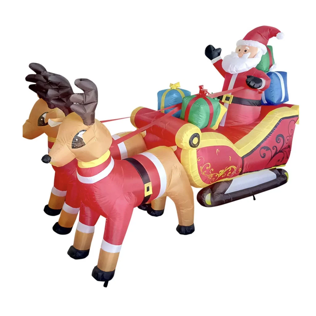 320cm Xmas Father Christmas Charm Santa Sleigh