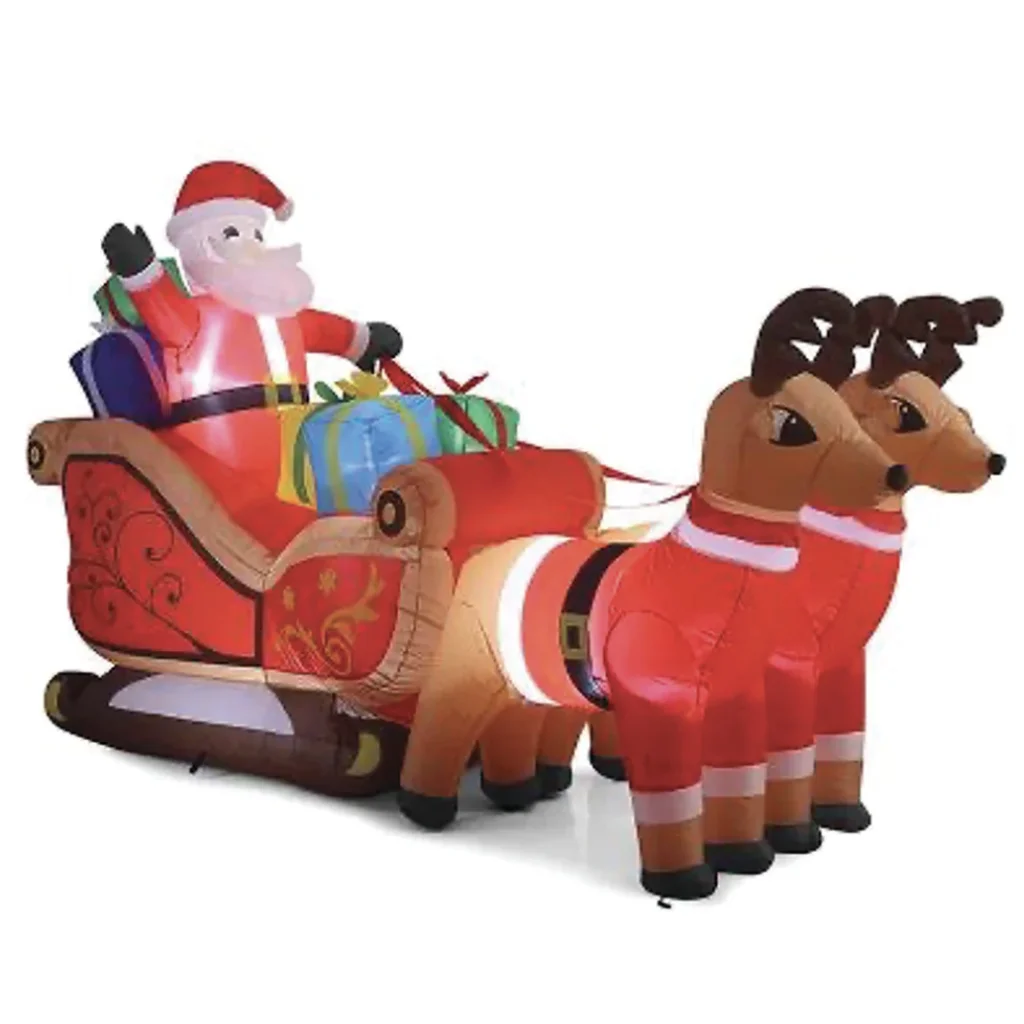 320cm Xmas Father Christmas Charm Santa Sleigh