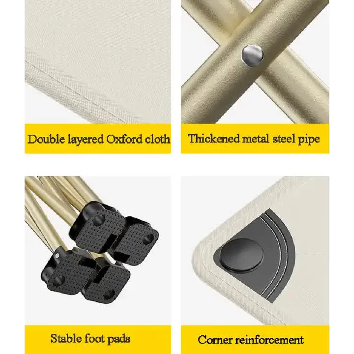 33*32cm Black Outdoor Folding Stool - Lightweight Portable