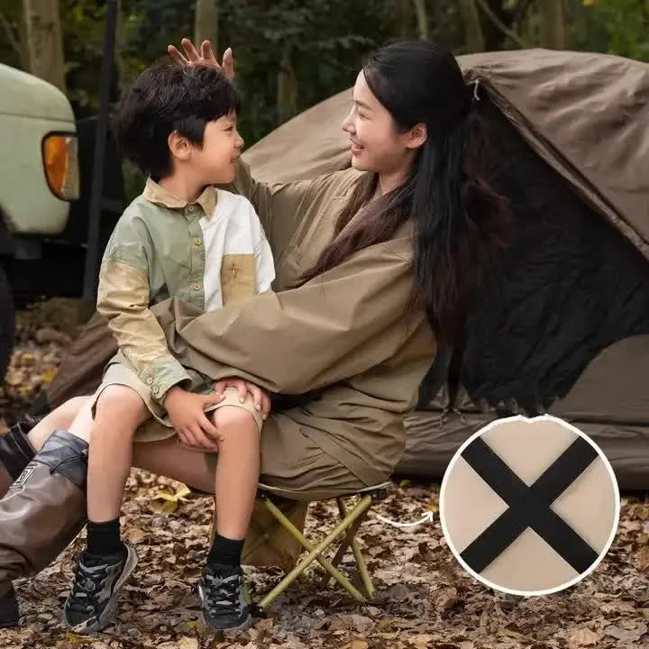 33*32cm White Outdoor Folding Stool - Lightweight Portable