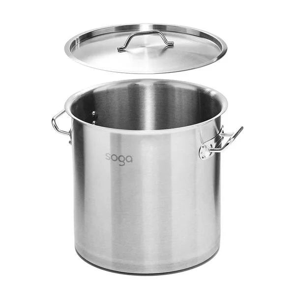 33L Stainless Steel Stock Pot with One Steamer Rack Insert - Premium