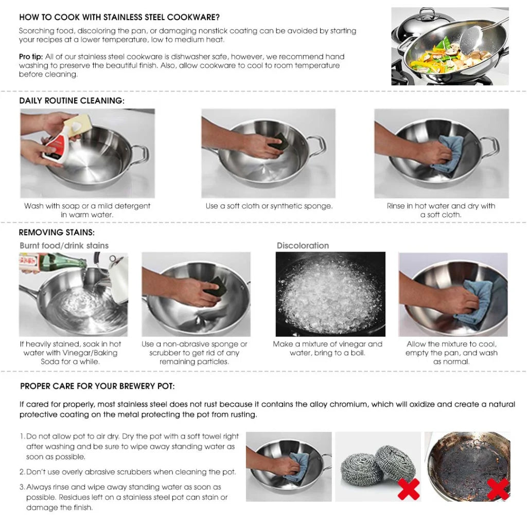 33L Stainless Steel Stock Pot with One Steamer Rack Insert - Premium