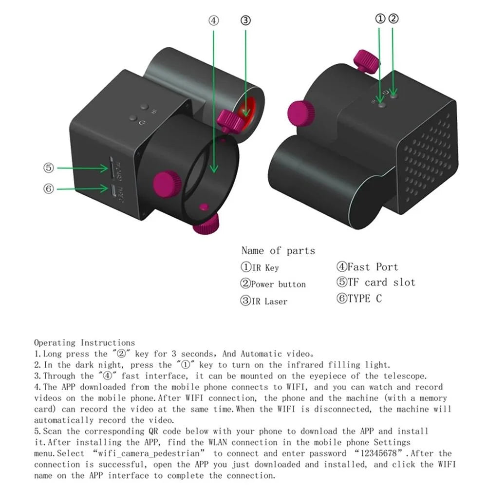 350M Wifi Infrared Telescope With Night Vision