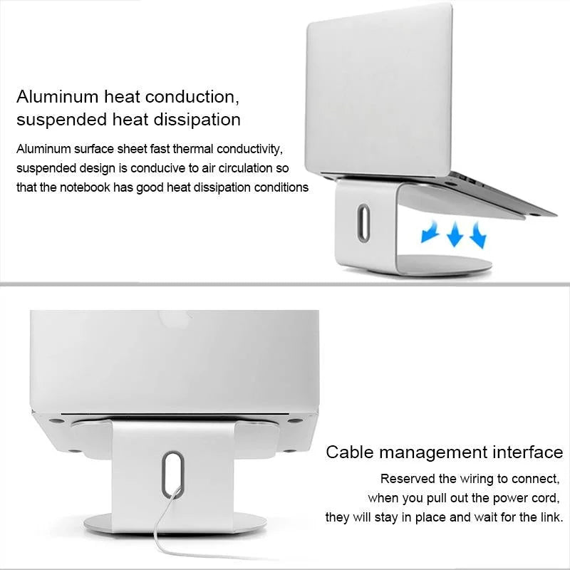 360 Degree Rotating Aluminum Laptop Stand - Efficient