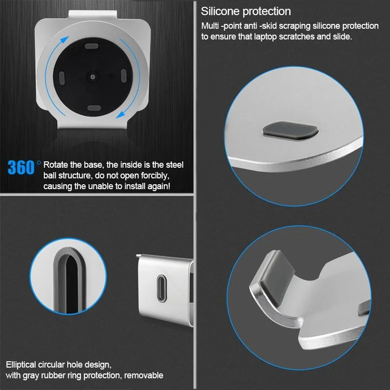 360 Degree Rotating Aluminum Laptop Stand - Efficient