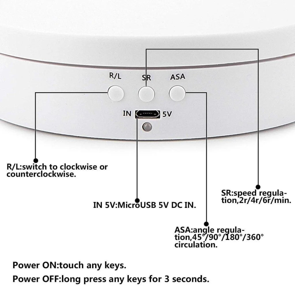 360° Rotating Electric Turntable Display Stand Jewelry